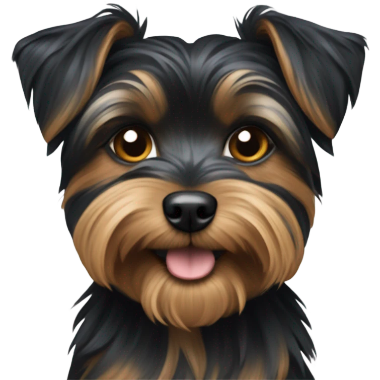 A mainly black dog Yorkshire-terrier/yorky mix emoji