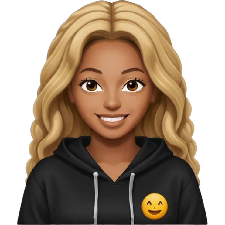 beyonce with black hoodie emoji