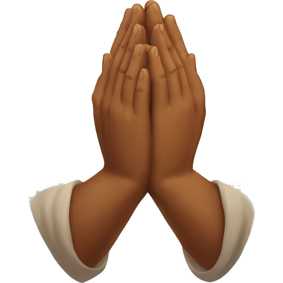 Brown skinned Praying hands with sunshine in the background emoji