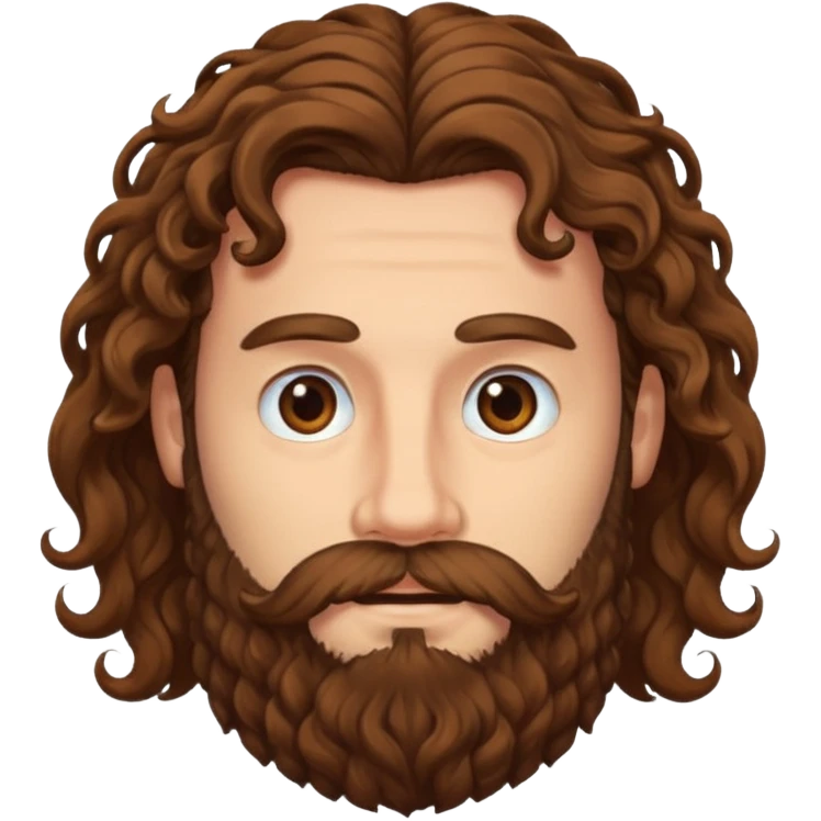 long curly hair bearded man emoji