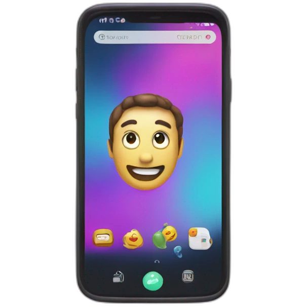smartphone with tiktok emoji