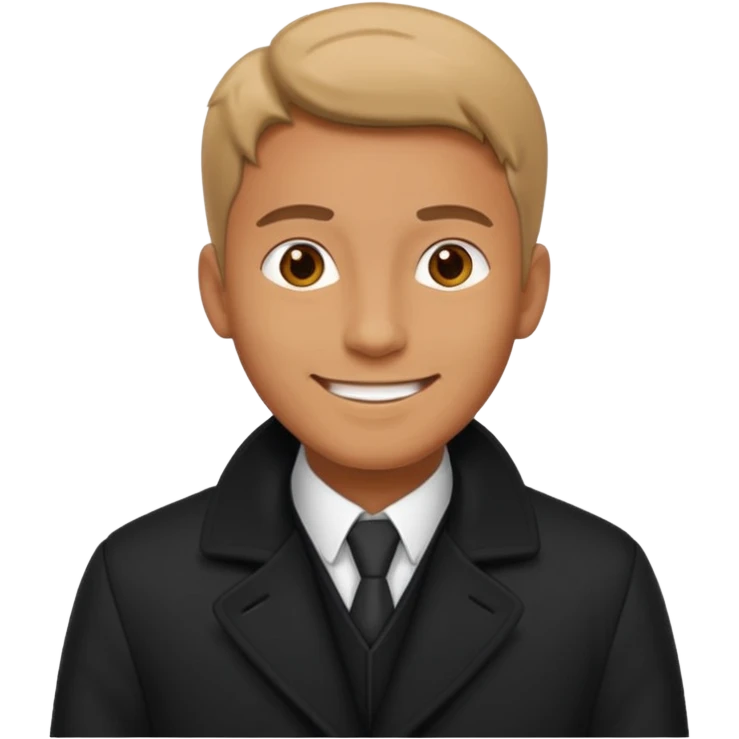 Man in black coat, standing emoji