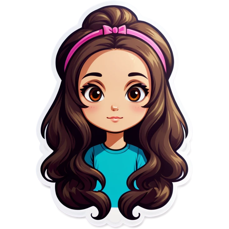 ragazza con capelli lunghi e lisci castani  emoji
