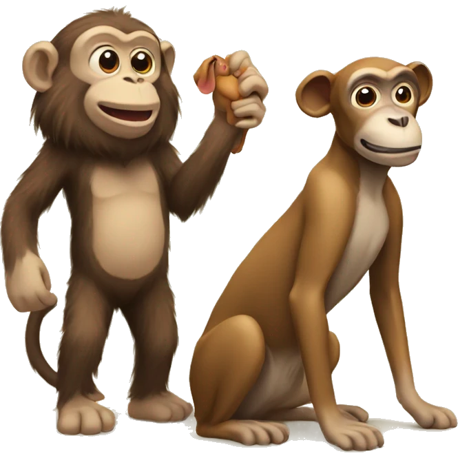 monkey with dog  emoji