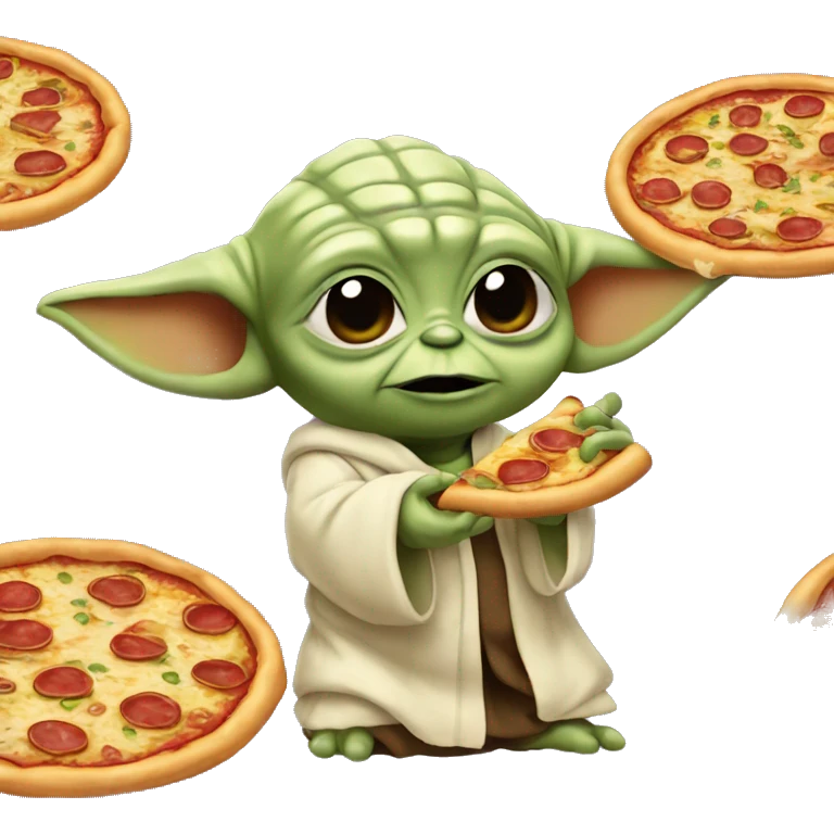 Bebé yoda comiendo pizza  emoji