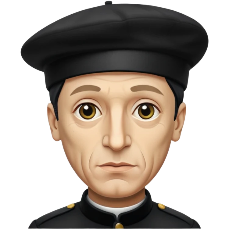 Pablo Picasso wear black berret hat emoji