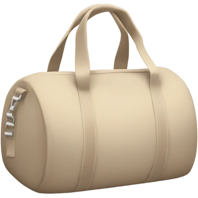 Beige cute plain gym bag emoji