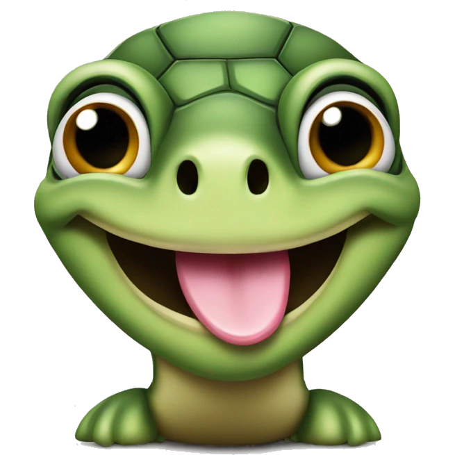 turtle with tongue stickingout emoji