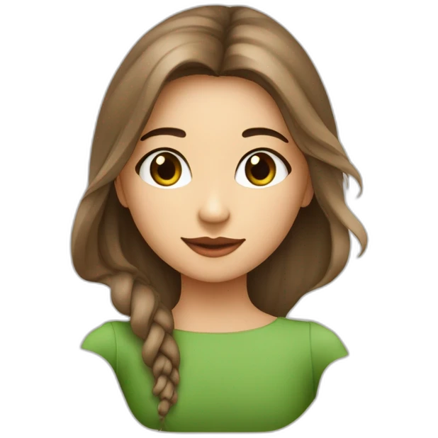 Moi une fille avec les yeux verts la peau blanche les cheveux très longs châtain et ondulé emoji