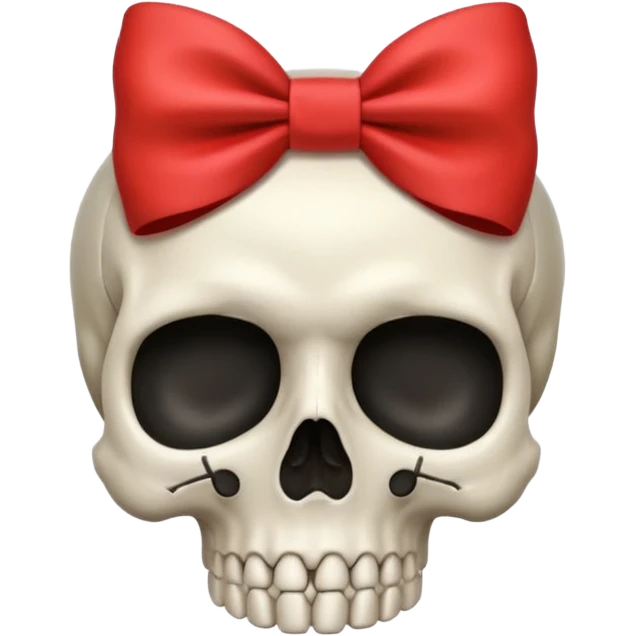  skull with small bow on side head emoji
