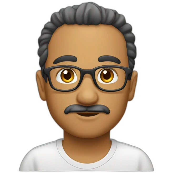 رجل شعره كالاندومي ووجهه مثلث ويرتدي نظارة  emoji