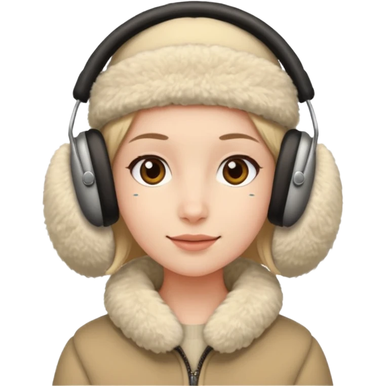 me wearing beige ear muffs emoji