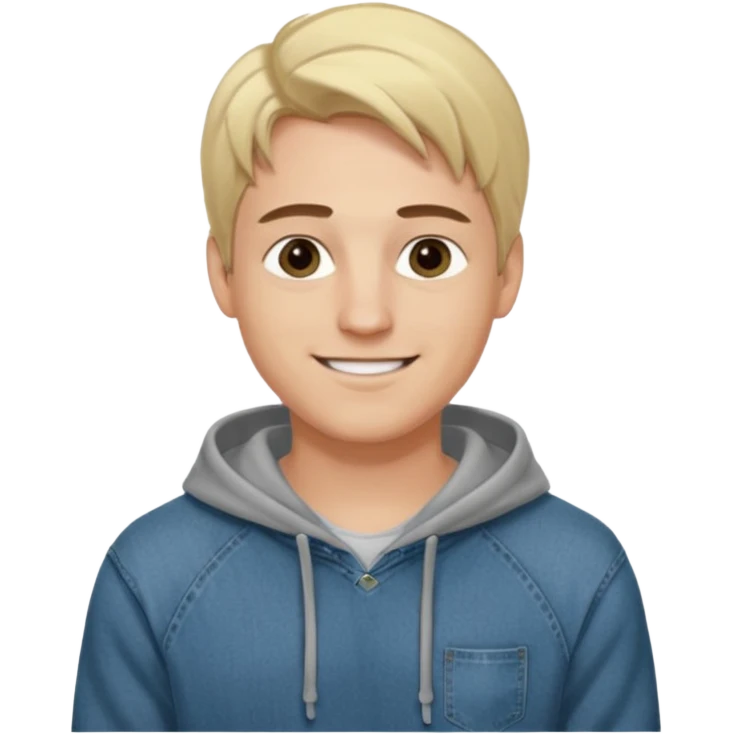 Kjekk mann (lys i huden) som har pynta seg. Har på seg Jeans og grå hette genser og håret skal være  midtskill og fargen på håret er blondt. Litt øyevipper men ikke mye og litt mørke brun. Skal se HOT Å SEXY UT smile mer!!! Ca 20 år gammel  emoji