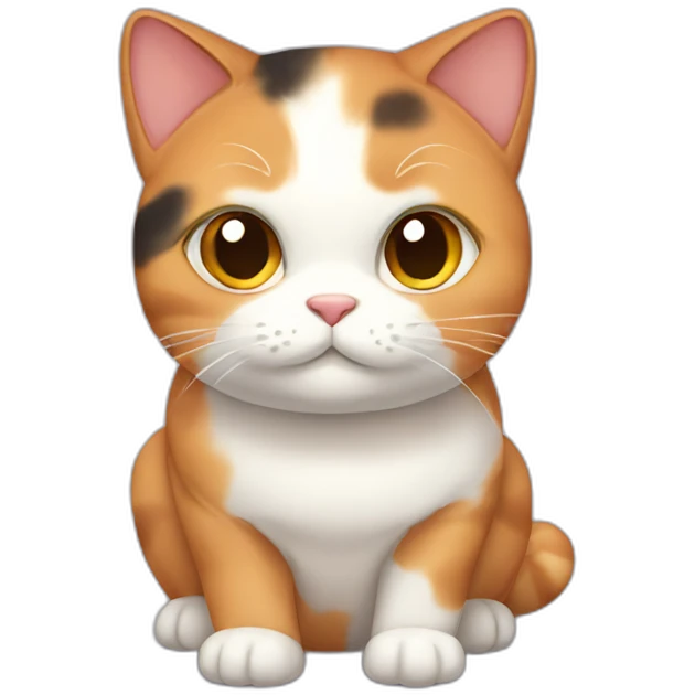 Calico chubby cat emoji