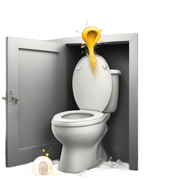 Skibidi toilet crashing into a large building emoji