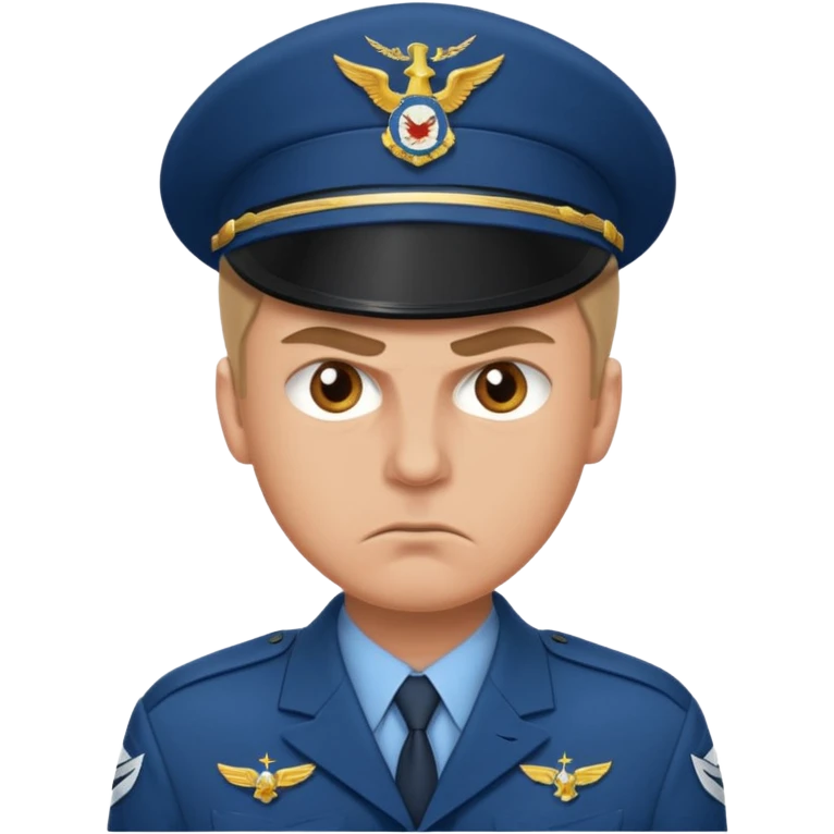 Angry eyes on white guy Air force emoji