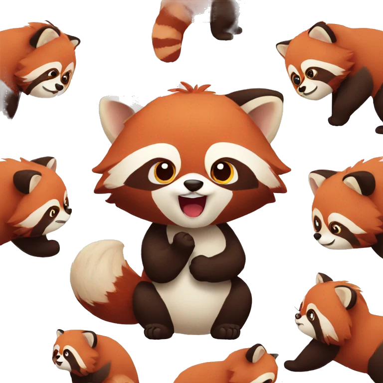 Red panda clenches his fist and is angry emoji