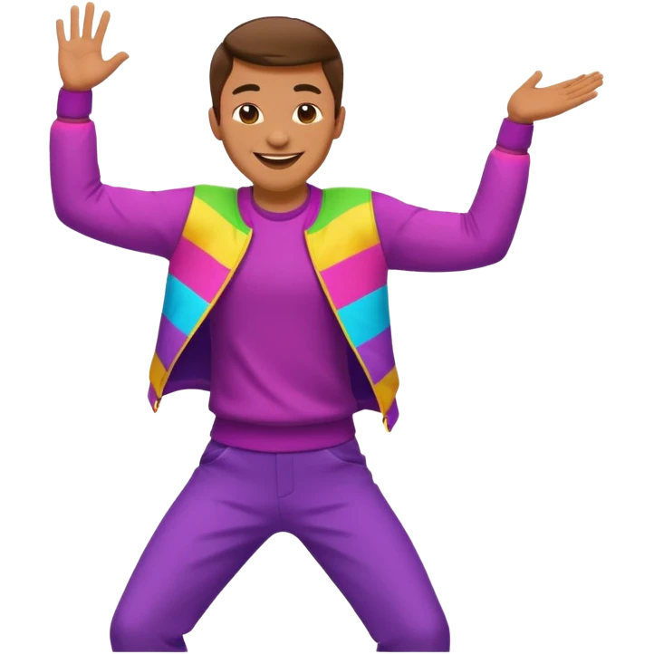 create a person emoji of Barcavibe is the superpower name Brings energy, momentum, and structure more fun and dancing more coloful male emoji