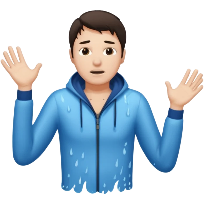 clothed brunette Man drowning with more water and splashes  emoji