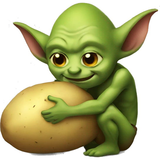 Goblin hugging potato  emoji