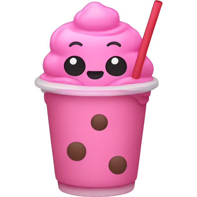 Pink boba emoji