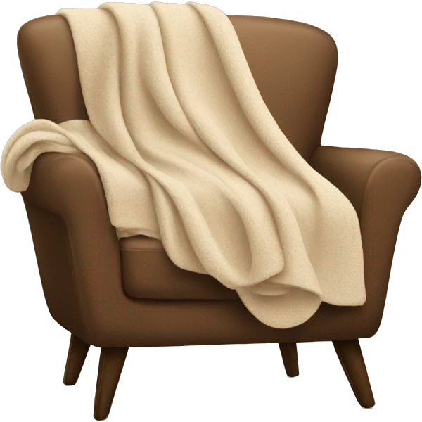 A beige blanket over a cozy chair emoji