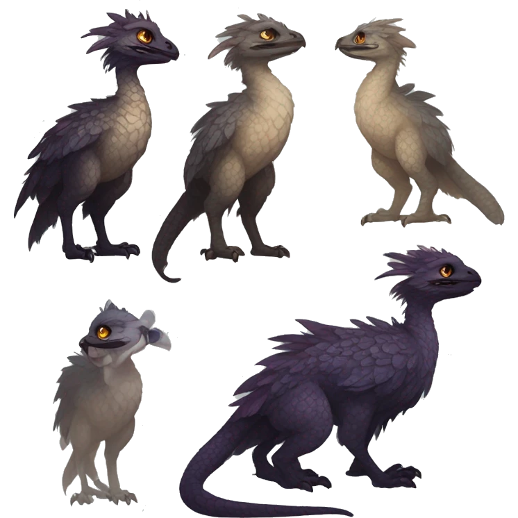  Scaly Cute Edgy Realistic Rare Fantasy Fluffy Slim Vernid-Trico-Melprin-species by LiLaiRa, by Falvie, full body emoji