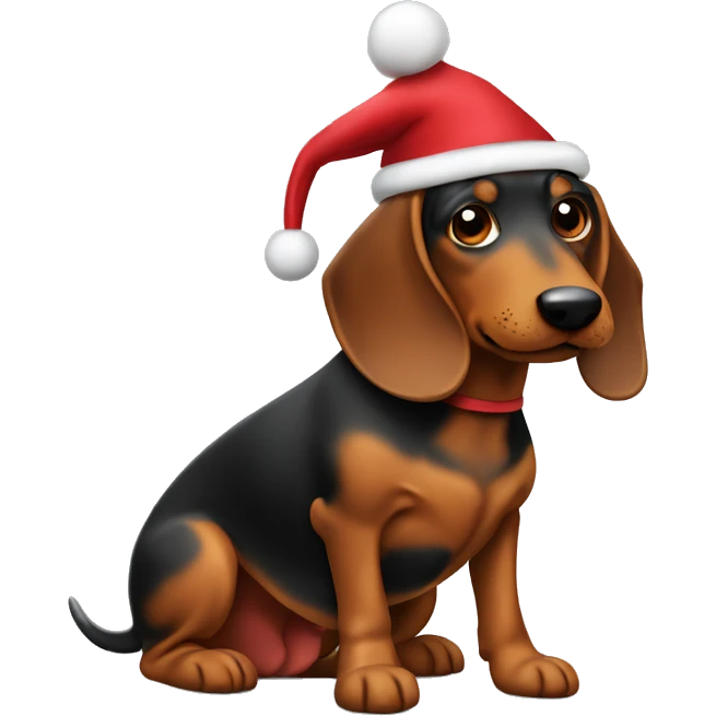 Teckel con gorro navideño  emoji