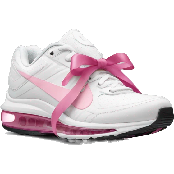 White airmax pros with pink ribbons on each side emoji