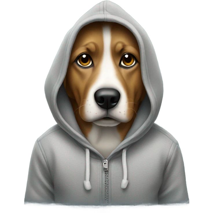 Dog wearing a hoody emoji