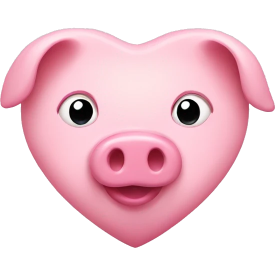 Pink heart with pig nose emoji