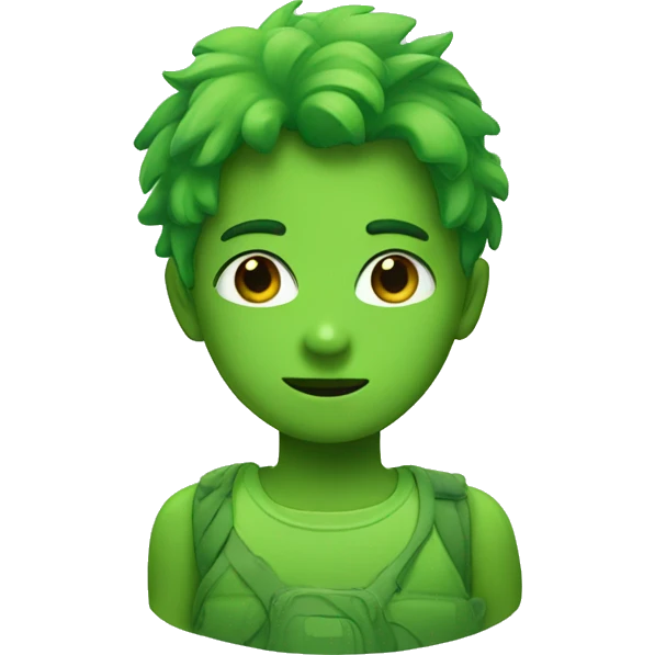Green and cute emoji