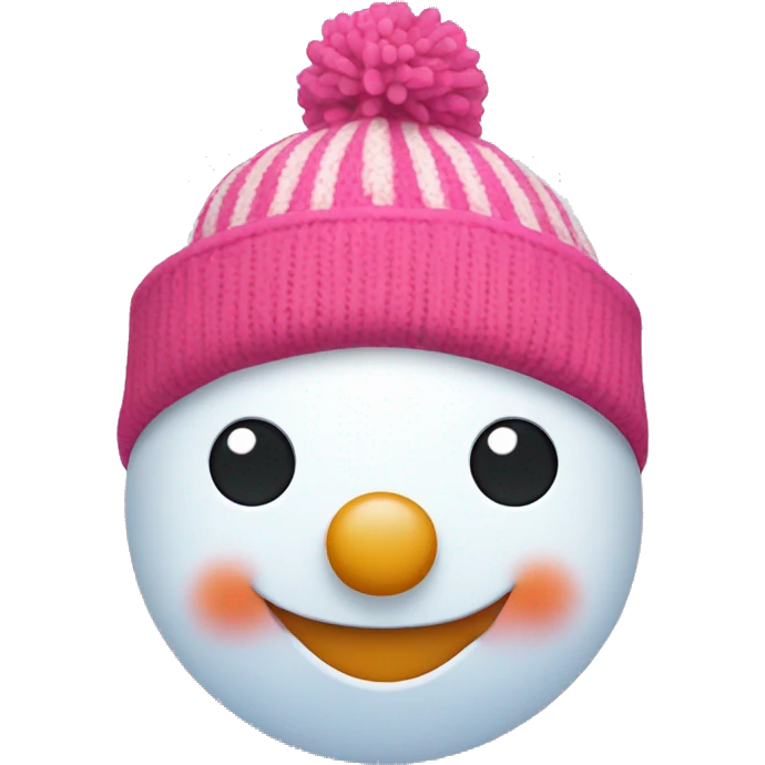 snowman with pink beanie and berries emoji
