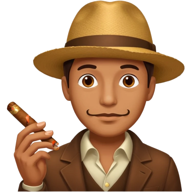Guy face with cigar emoji