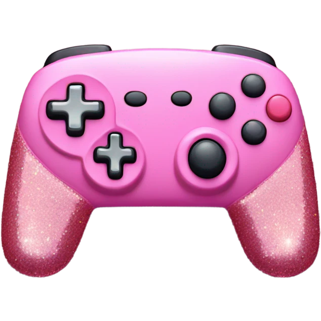 Pink realistic switch controller with glitter emoji