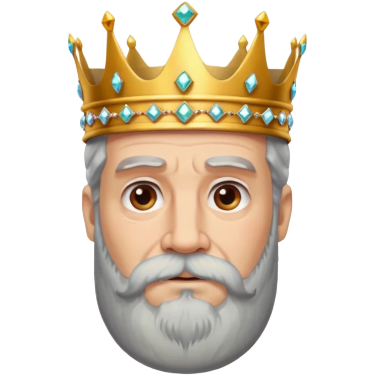 Bearded King, Old king with long gray beard and jeweled crown.
 emoji