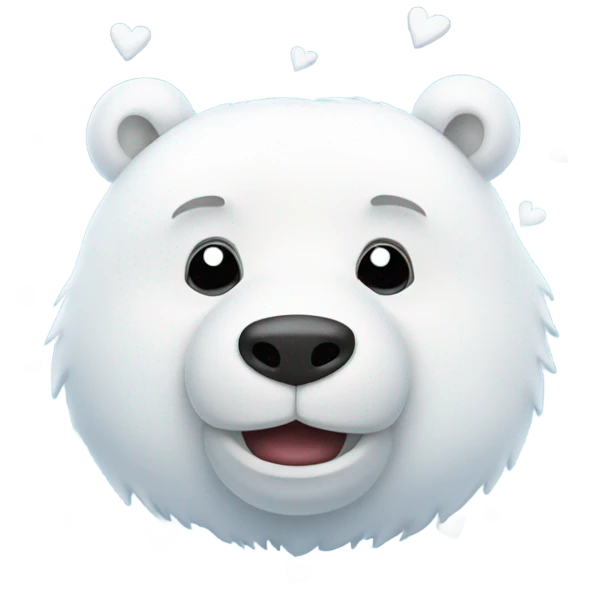 ice bear with hearts emoji