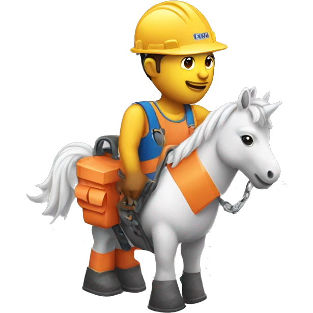 construction worker on unicorn emoji