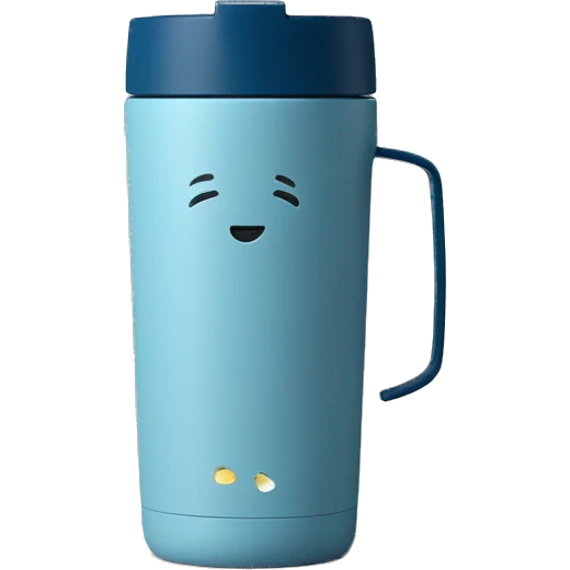 stanley tumbler haze blue with handle emoji