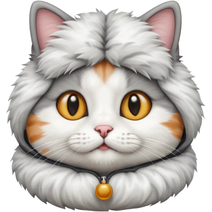 a cute cat with puffer emoji