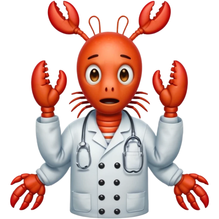 Scared lobster (I’m talking terrified) in jail scrubs emoji