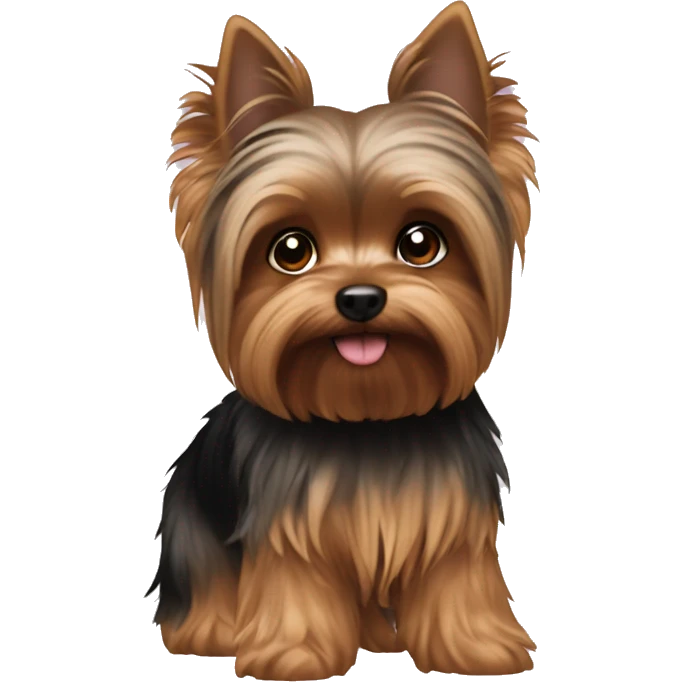 yorkie change the brown fur to white fur emoji