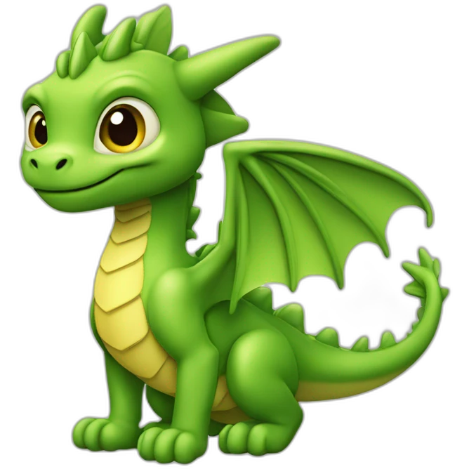 Petit dragon vert tout mignon emoji