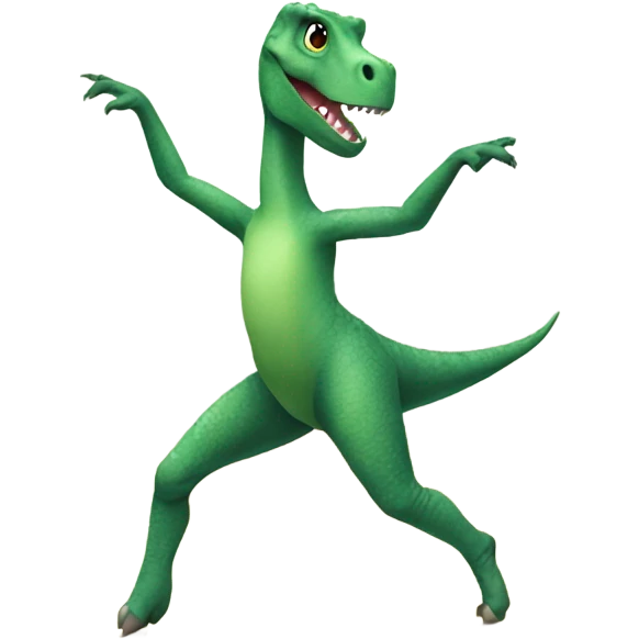 dinosaur doing ballet on pointe emoji