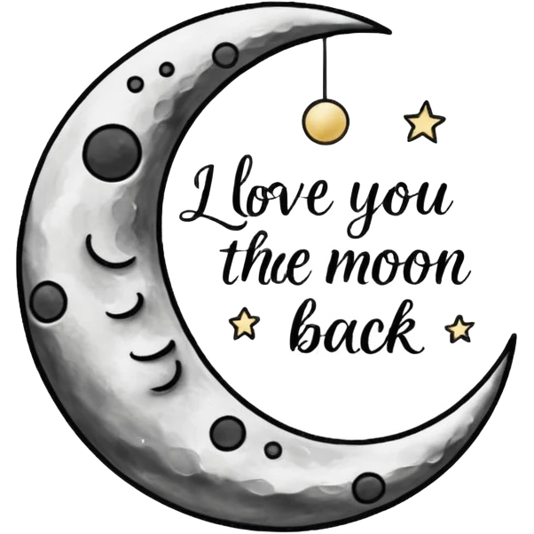 "I love you to the moon and back" words?
 emoji