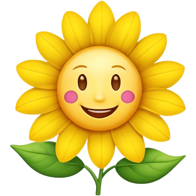 cheerful happy flower with a smiling face emoji