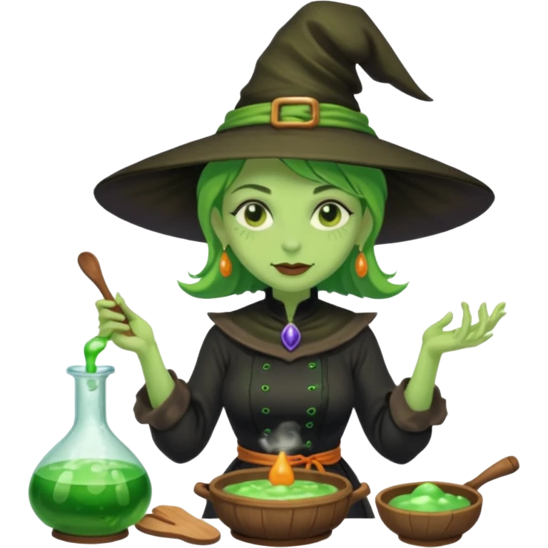 green witch cooking potion emoji