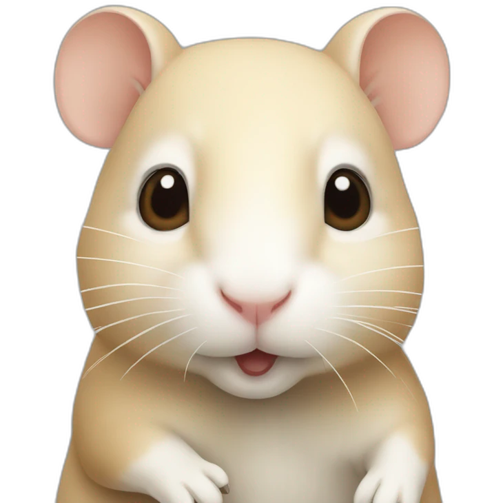 realistic beige and white gerbil emoji