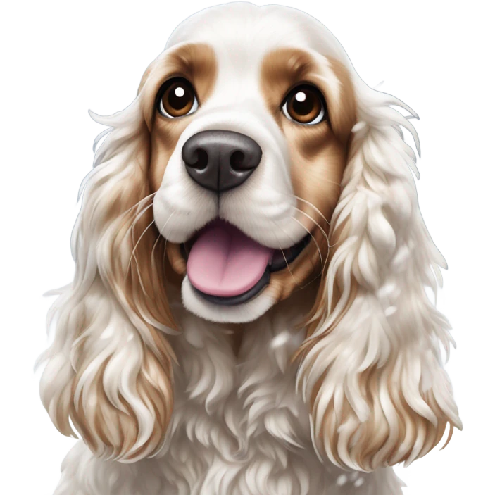 Cocker spaniel in snow emoji