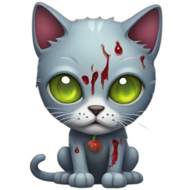 Cat dressed as a zombie emoji